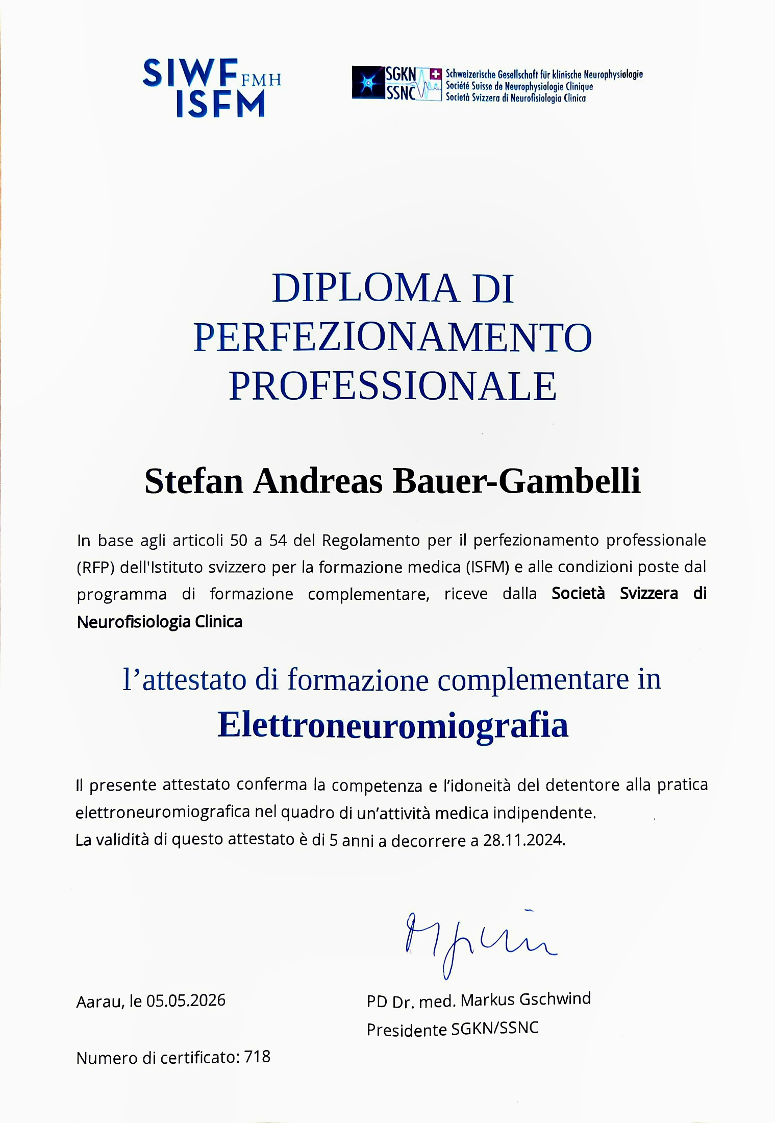 Chi sono - Certificato Elettromiografia